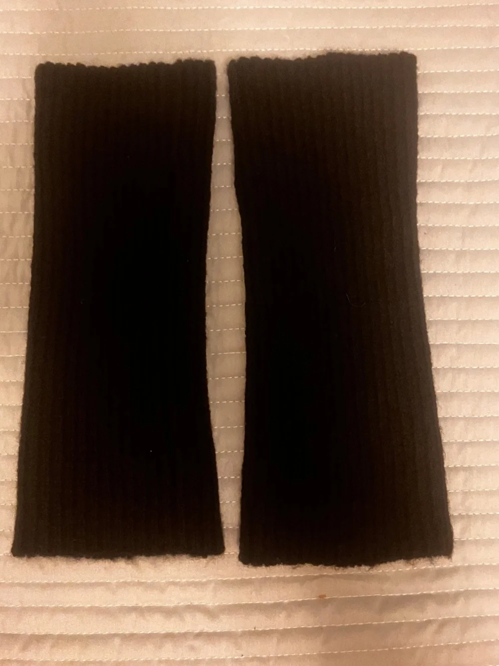 Steve Madden Arm Warmers Black Rib-Knit OS